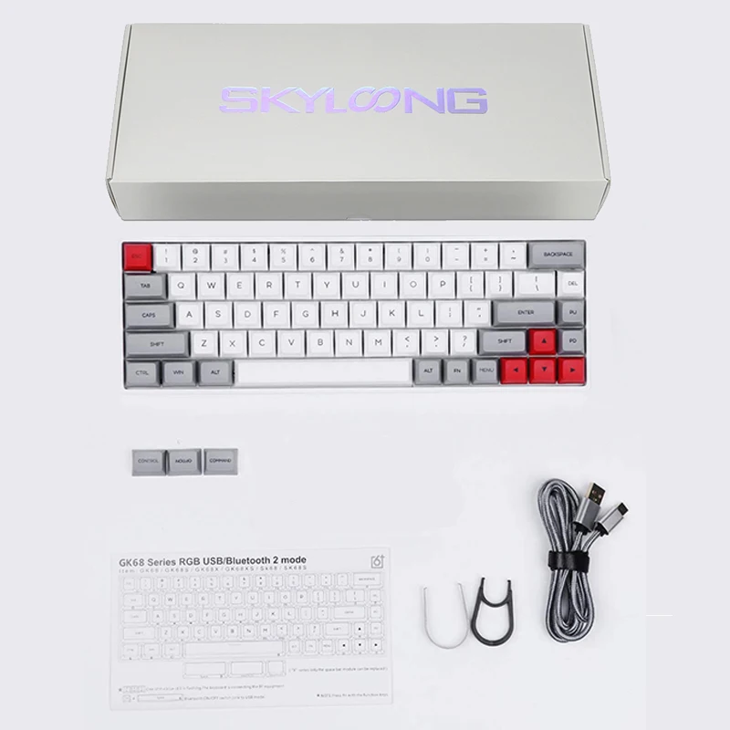 SKYLOONG SK68 PCB механическая клавиатура Беспроводная Bluetooth игровая Горячая замена ABS