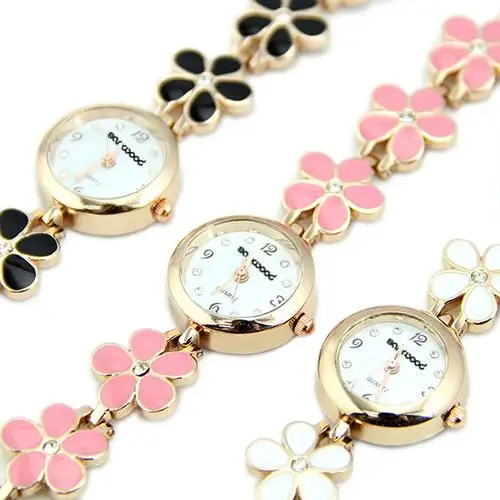 

montre femme Women Watch Girl Flower Bracelet Wrist Watch Analog Quartz Movement Clock jewelry Ladies Watch Women reloj mujer
