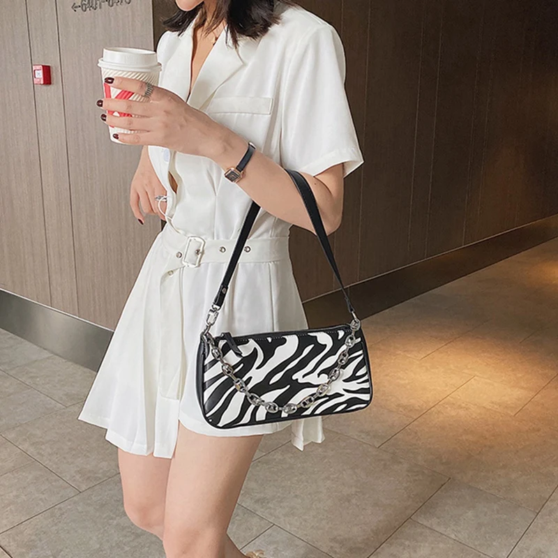 

2x Women's Shoulder Bag Fashion Leather Handbag Luxury Messenger Bag Mobile Phone Bag Zebra Pattern & Cow Pattern