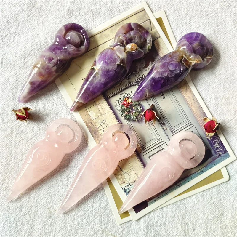 

Natural Stones Quartz Crystal Statue of Liberty Healing Gemstones Carved Reiki Home Decoration