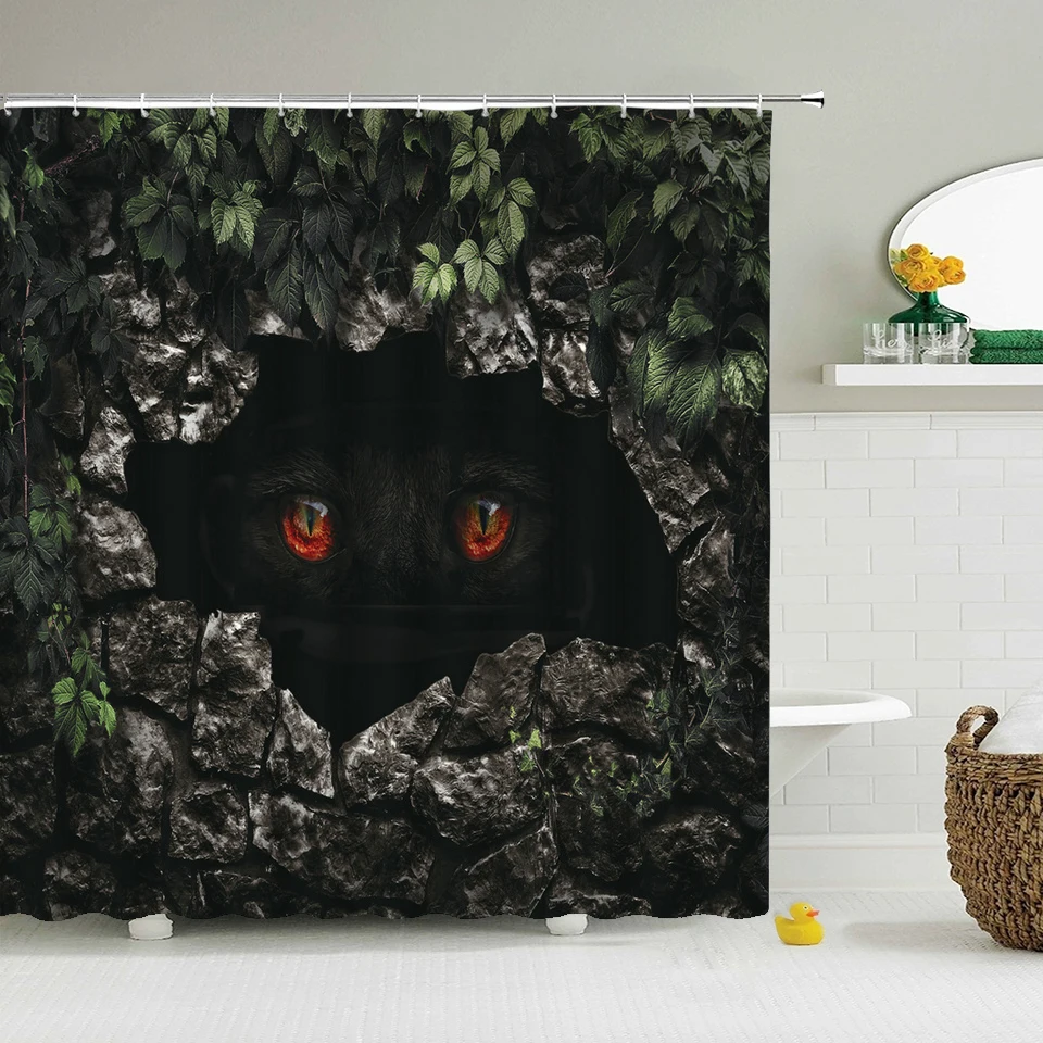 Elephant Dog Shark Bathroom Shower Curtains Animal Bath Curtain Waterproof Polyester Cloth 3d Printed Screen Home Decor | Дом и сад