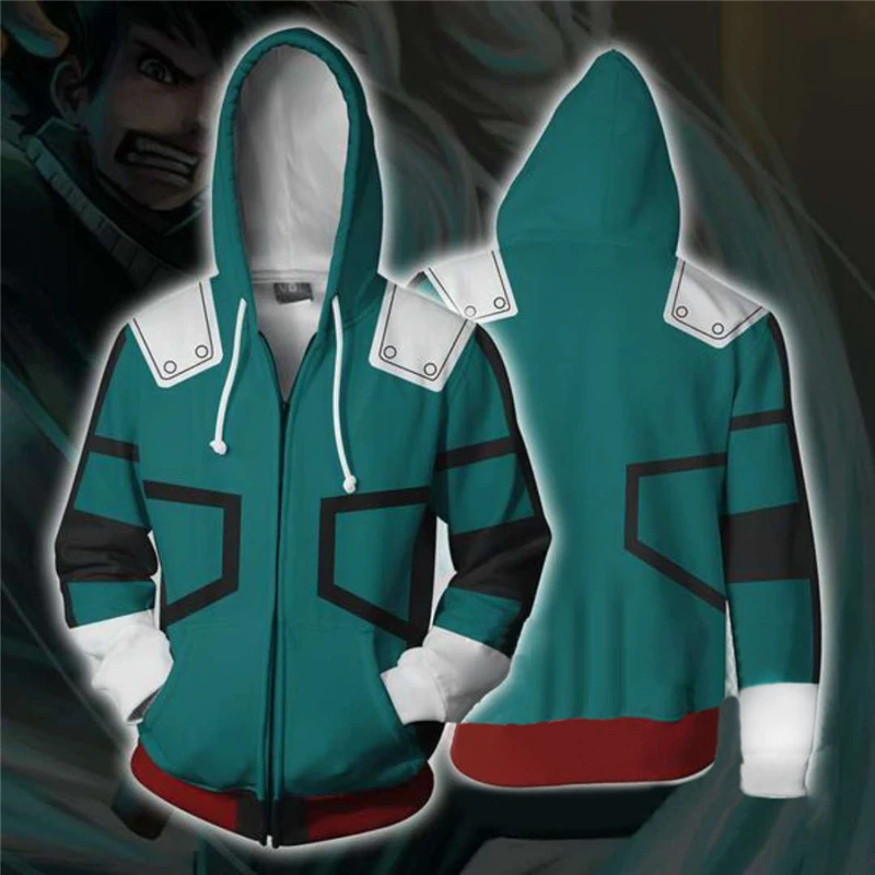 Мой герой Academy Deku Midoriya izku косплей костюм толстовки пальто Аниме Boku no Hero Academy толстовки