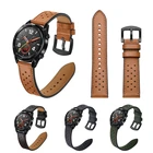 Ремешок кожаный для Samsung Galaxy Watch 3Huawei Watch GT2Amazfit GTR, Воздухопроницаемый браслет для Huawei Watch 3, 22 мм 20 мм