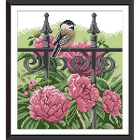 joy sunday bird on the fence 2 chinese cross stitch kits ecological cotton clear 11ct stamped printed diy decoration for home