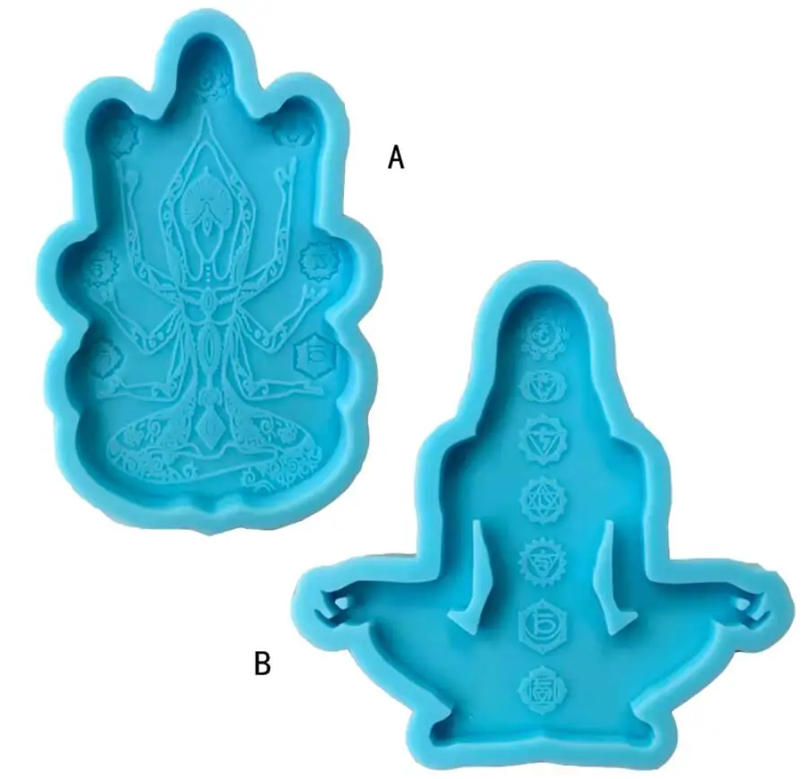 

2 Types Chakras Resin Molds Yoga Coaster Silicone Molds for DIY Epoxy Resin Keychain Ornament Dec for Home