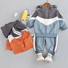 Детский спортивный костюм с капюшоном и штанами, на осень