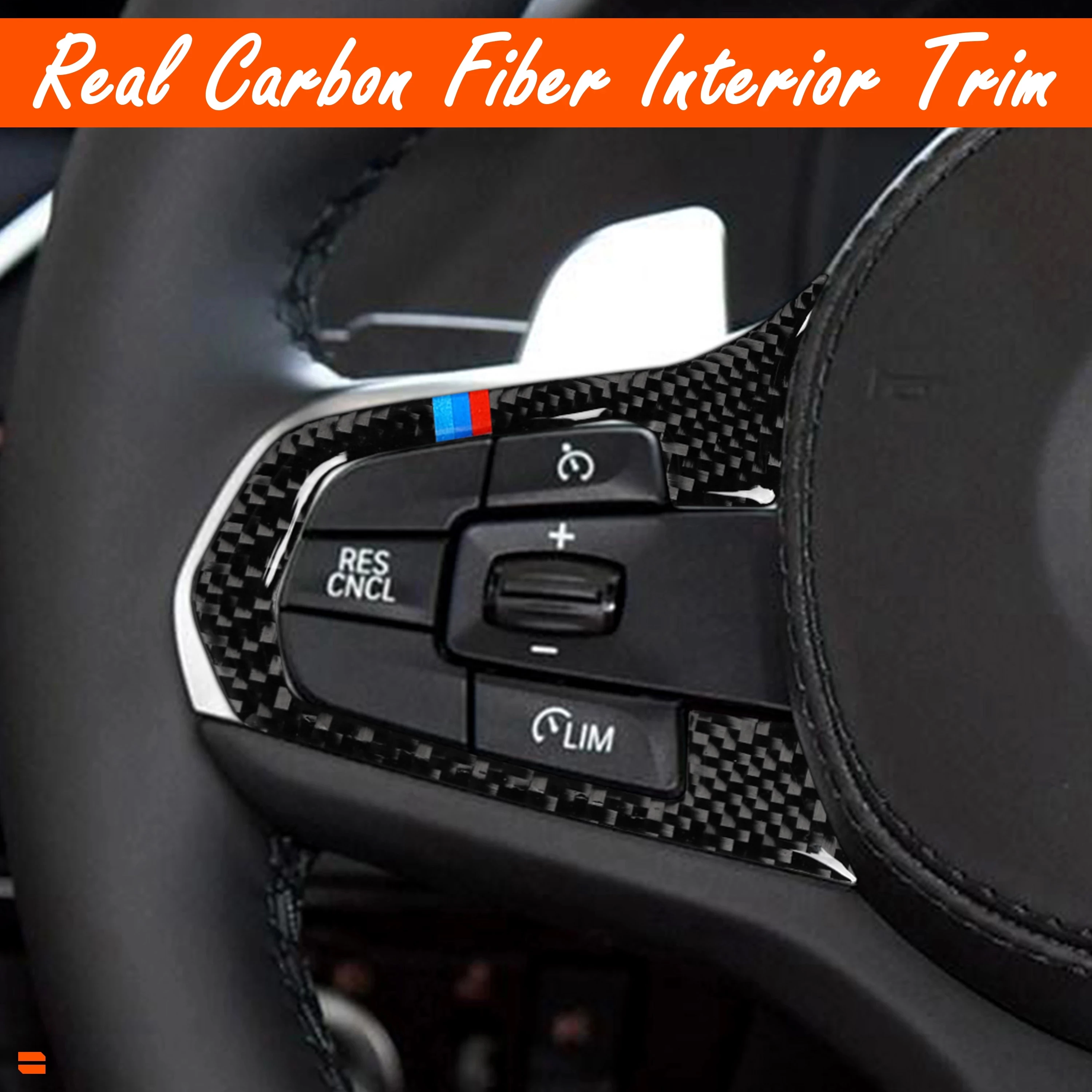 

Steering wheel stickers car carbon Fiber, cover frame trim for BMW 5 Series G30 X3 G01 2018
