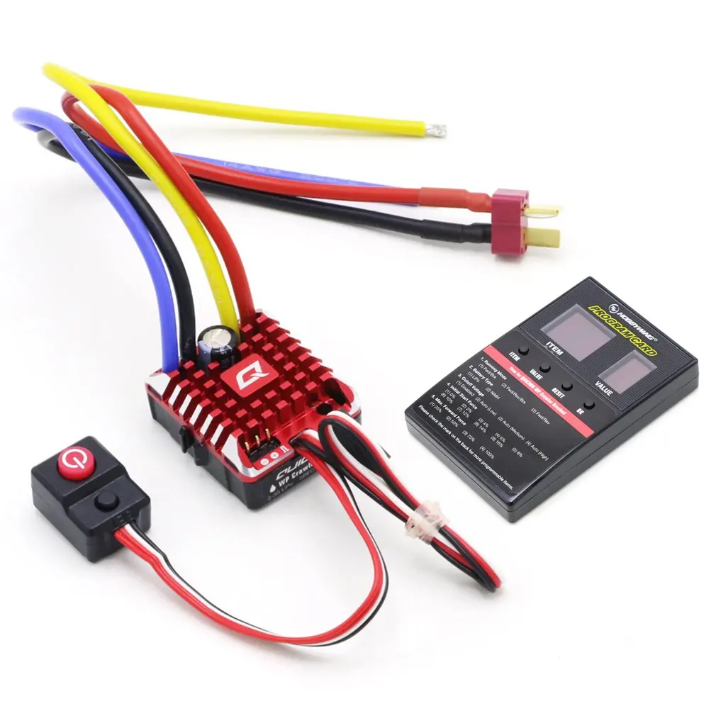 

Hobbywing QuicRun 1:10 1/8 WP Crawler Brush Brushed 80A 1080 Electronic Speed Controller Waterproof ESC With Program box LED BEC
