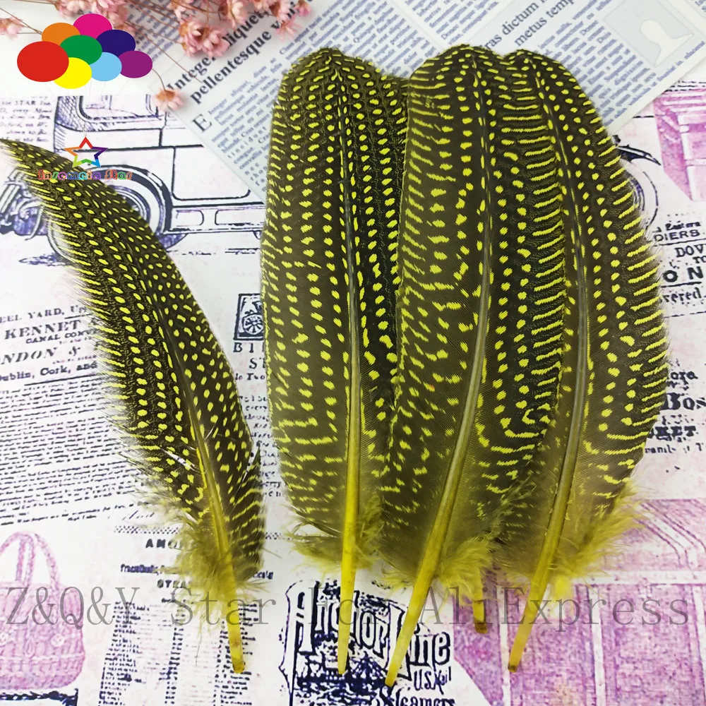 

Natural 10-100 pearl nest forest 15-20CM (6-8 inches) feathers dyed yellow DIY craft hand jewelry feathers