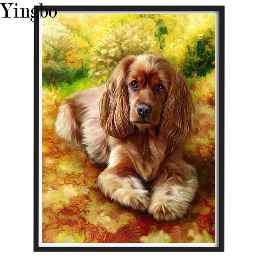 

Diamond Embroidery Cavalier King Charles Spaniel Mosaic Diamond Mosiac Handmade Picture Of Rhinestones Gift Home Decoration