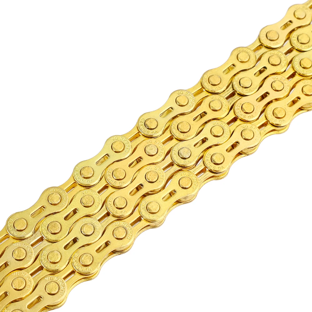 Сверхлегкая 116L 8 9 10 11 цепь для скоростного велосипеда серебристая золотистая