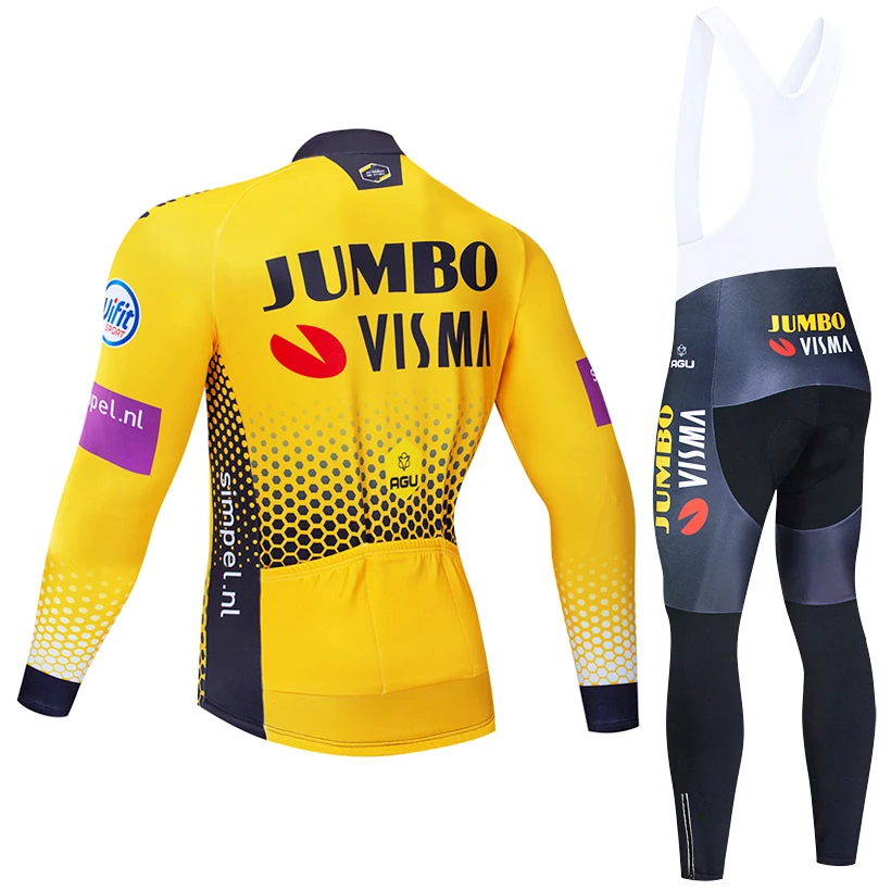 Зима JUMBO команда Велоспорт Джерси 20D велосипед брюки набор Ropa Ciclismo мужские тепловой флис pro трикотаж для велосипедистов Майо Одежда