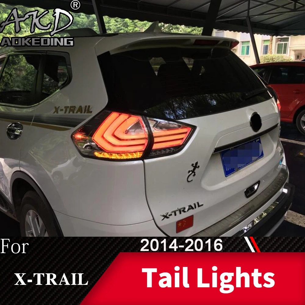 

Задняя фара для автомобиля Nissan X-trail 2014-2017 Rouge светодиодный задние фары, противотуманные фары, дневные ходовые огни, DRL, тюнинг, автомобильные ...