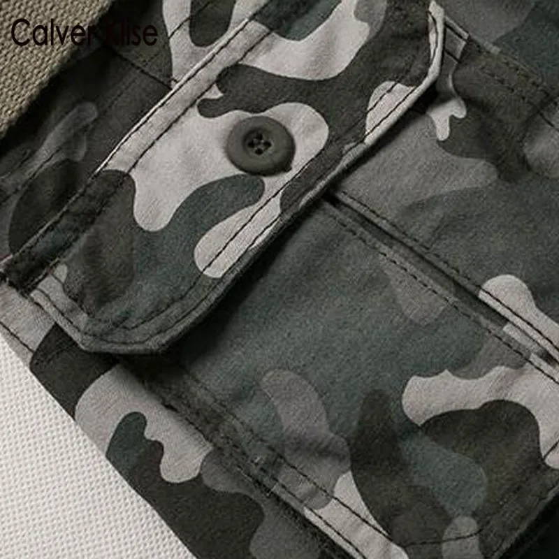 

Calver Klise Premium Quality Camouflage Cargo Shorts Men Casual Military Army Style Beach Shorts Loose Baggy Pocket Pants Male