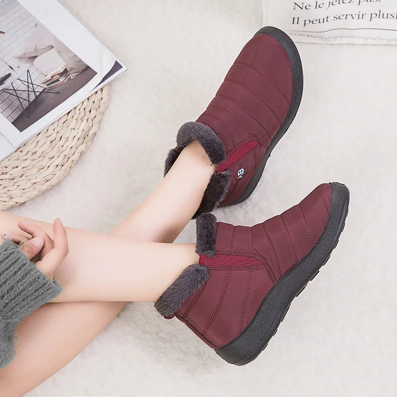 

Women Boots 2021 Fashion Waterproof Snow Boots Winter Shoes Woman Casual Light Ankle Botas Mujer Warm Winter Boots Plus Velvet