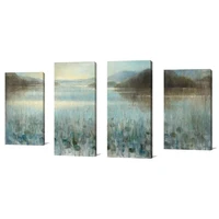 4 pcs blue sea aquatic plants hd print canvas view paintings home decor wall art modular pictures modern posters bedroom frame