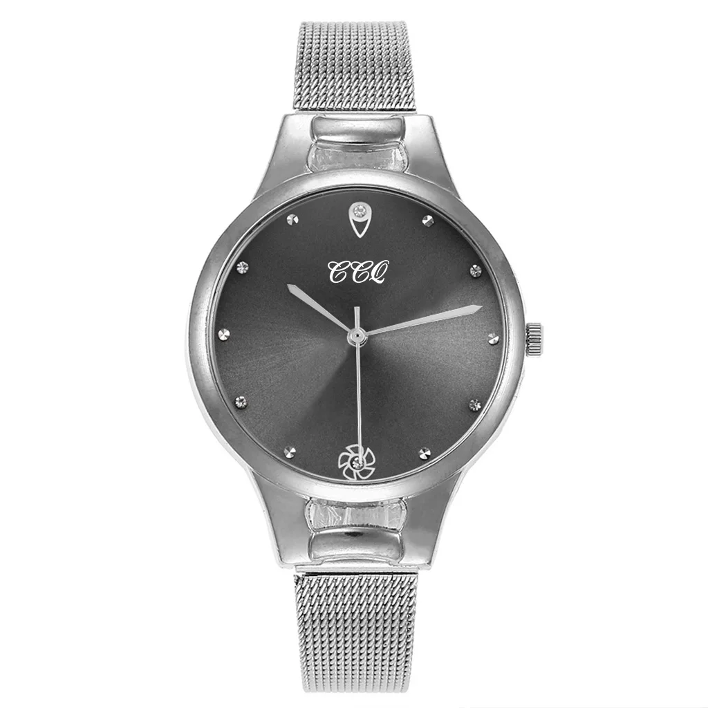 

New fashion ladies alloy mesh belt scale point diamond watch casual simple watch