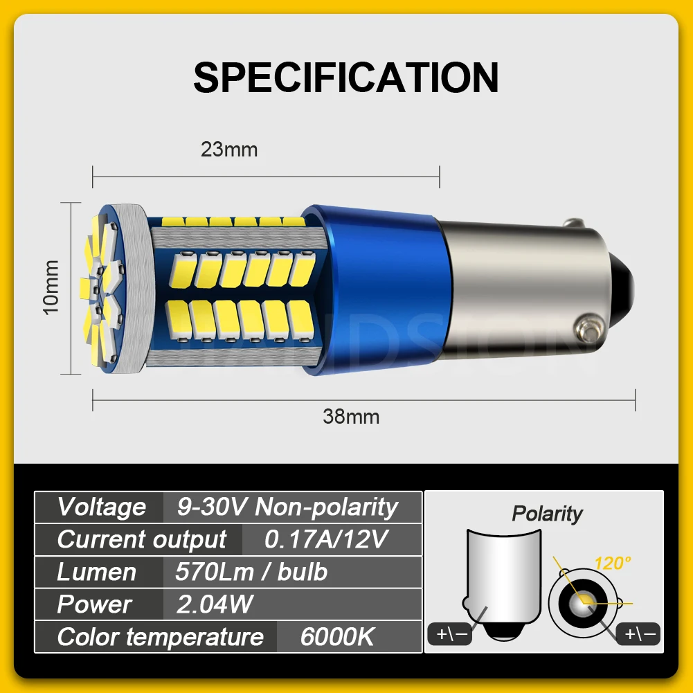 Светодиодсветодиодный панели Canbus BA9S, BAX9S, H21W, BAY9s, T10, W5W, 12-24 В для задних фонарей автомобиля, лампы для задних фар, 2700K, 6000K, 2 шт.