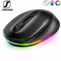 seenda bluetooth compat wireless mouse rechargeable 2 4g led backlit gaming mouse 2400dpi computer mouse for gamer laptop ipad