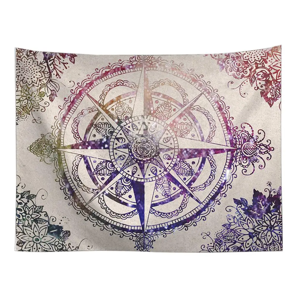 Настенный индийский гобелен покрывало в стиле хиппи для спальни с принтом виде