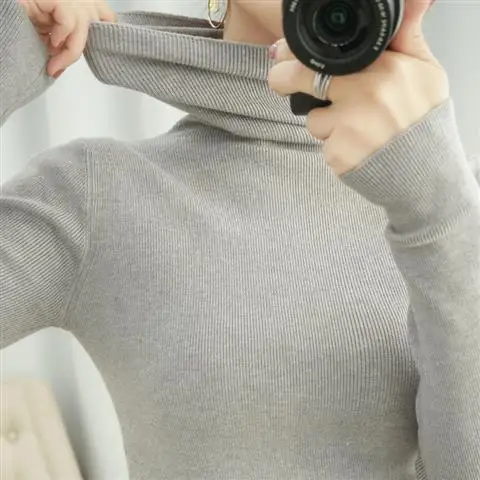 

Woman Sweaters Women's Turtleneck Sweater 2020 Fall Winter Clothes Pullover Long Sleeve Slim Knit Femme Chandails Pull Hiver