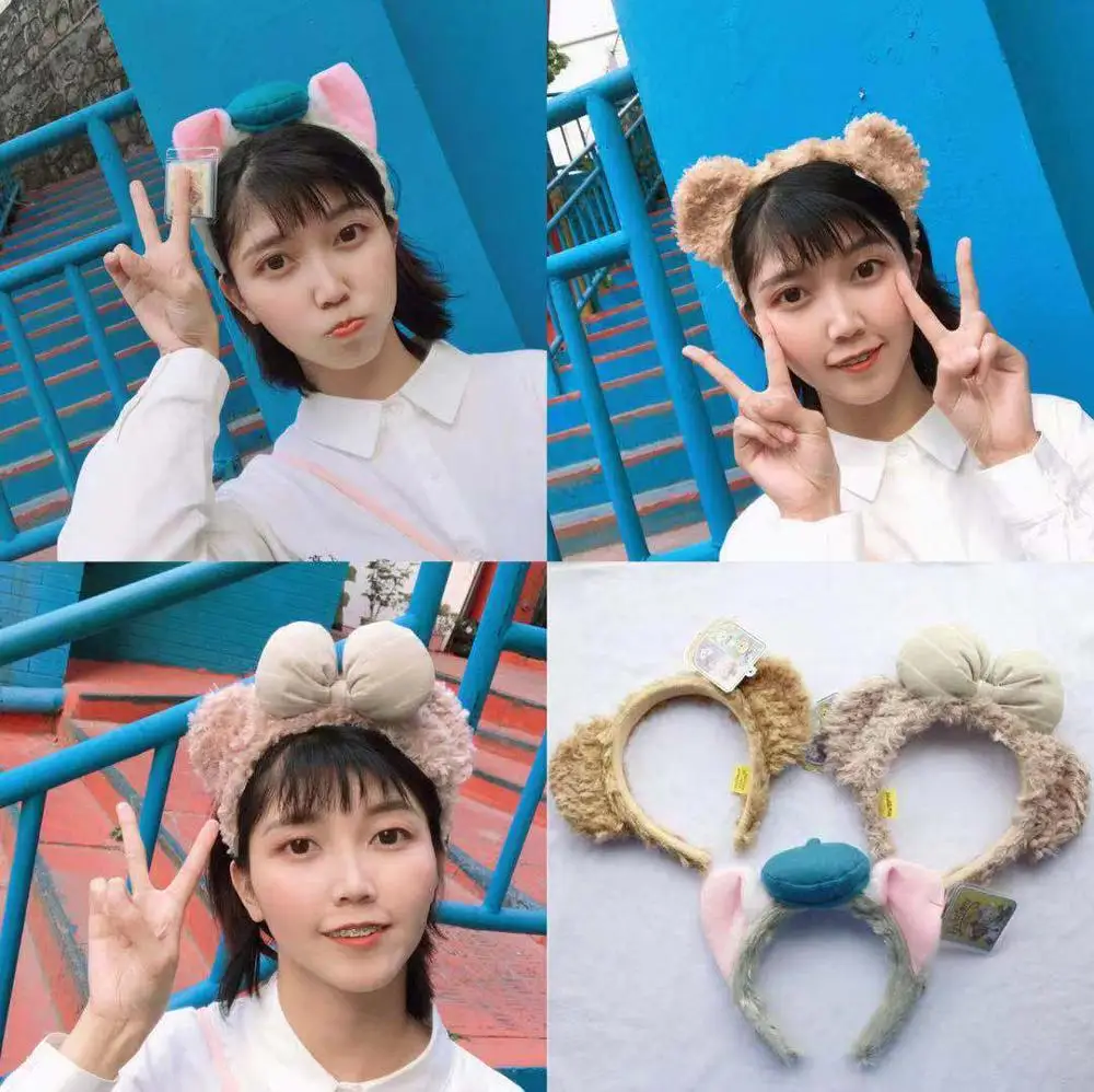 

duffy shelliemay Hairband Play Game Women Party Headdress Ears Sequin Hair-Bands Princess Head Hoop Plush Toy Kid Gift