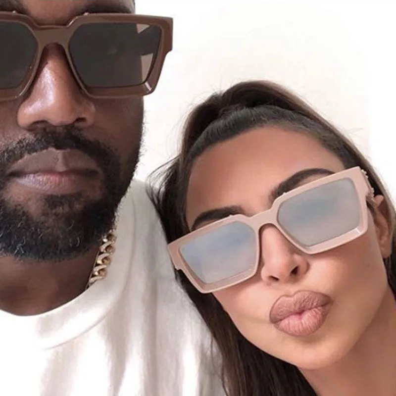 

2020 Fashion Classic Luxury Brand Design Oversized Square Sunglasses Women Men Shield Big Frame ins Sun Glasses For Female UV400