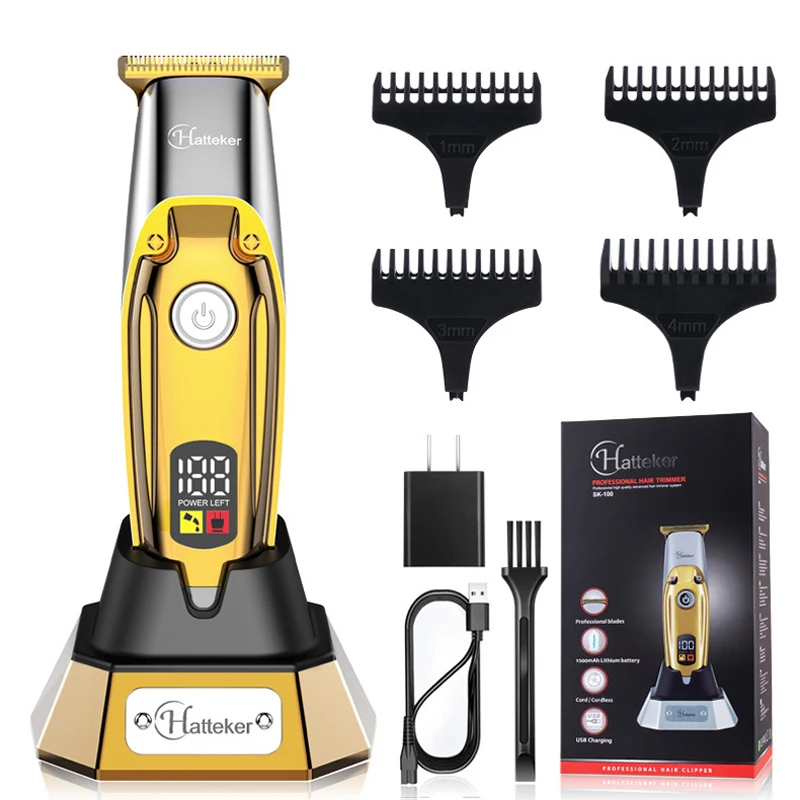 

surker hair trimmer SK-100 USB rechargeable hair clipper haircut machine oil head clipper white hair carving beard trimmer LCD