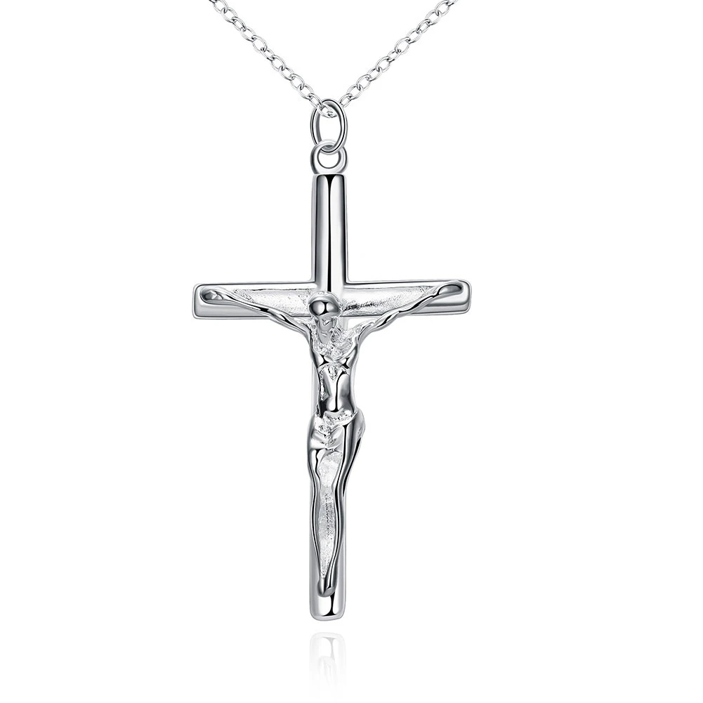

ZEMIOR Long Geometric Cross Pendant For Men Jesus Suffer Christian Anniversary Pendants White Boy Fashion Jewelry Recommend