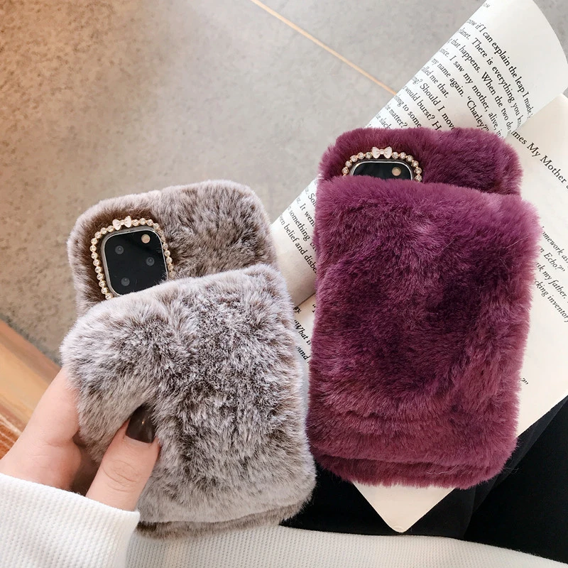 Блестящий плюшевый женский чехол со стразами для Samsung M10 M20 A10 A30 A40 A50 A60 A70 A5 A6 A7 A8 plus