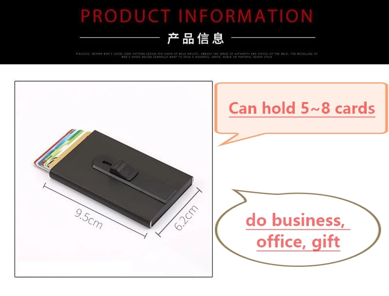 Элегантный деловой бумажник для кредитных карт из алюминия кошелек с