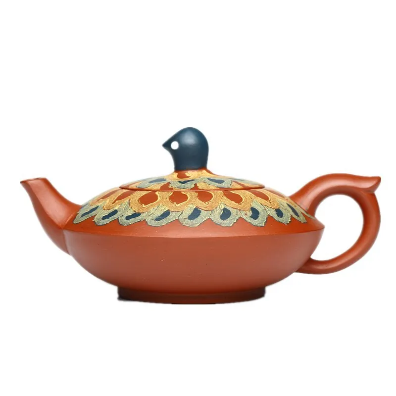 

Yixing Zisha teapot, ground peacock teapot, special teapot, handmade tea set