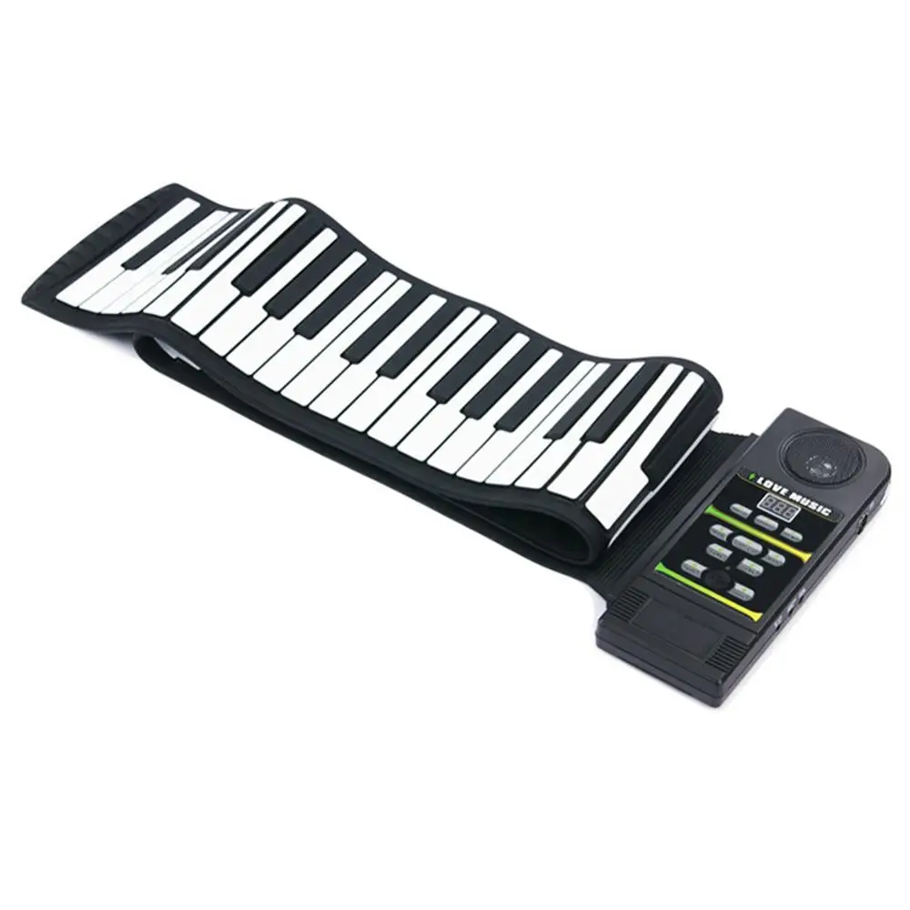 88 Keys 49/88 клавиш, сворачивающееся пианино, цифровое пианино, гибкая силиконовая складная электронная клавиатура для детей, студентов, музыкальный инструмент - Цвет: 88 Keys