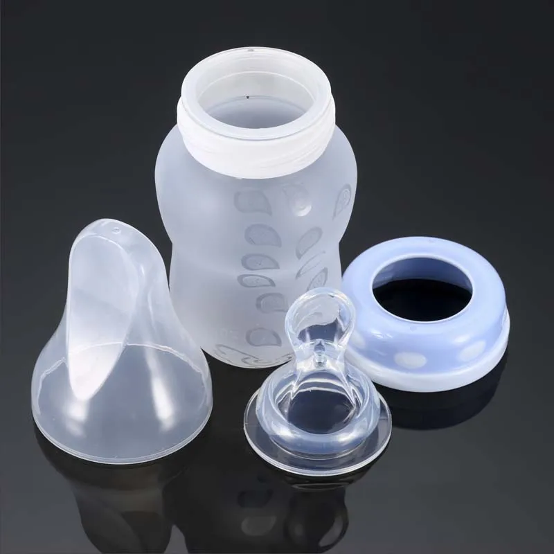 180 мл пластиковые бутылки младенца Кормление Ложка силиконовая бутылочка для