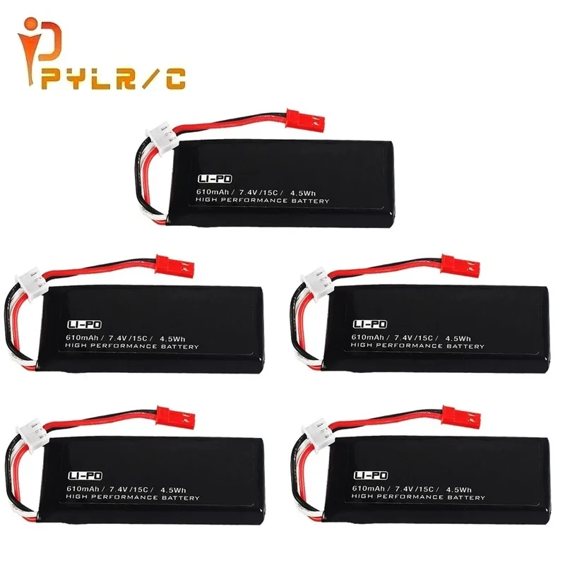 

1/2/3/4/5Pcs 7.4V 15C 610mAh lipo Battery for Quadcopter Spare 7.4V Drone Battery For RC toys X4 H502S H502E H216A accessories