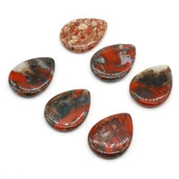 natural bloodstone pendants water drop crystal pendant for tribal jewelry making diy women necklaces earring crafts
