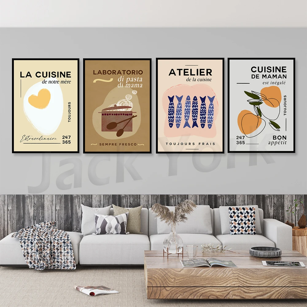 

Modern kitchen decor, dining room wall art, cafe wall art, restaurant art, French cuisine quote, graphic design poster