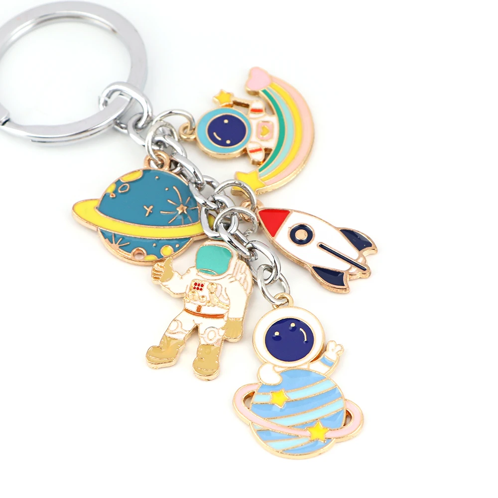

K2983 Astronaut Space Keychain Men Jewelry Keyring Cartoon Pendant Car Bags Key Holder Boyfriend Gift