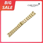Золотые часы CARLYWET 13 17 19 20 мм, ремешок из нержавеющей стали 316L, золотистый ремешок для часов, браслет-устрица для Rolex Submariner Datejust Seiko