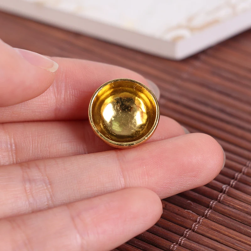 

New 1Set Dollhouse Miniature Accessories Mini Metal Bowl Chopsticks Set Simulation Kitchen Tableware Model Toys