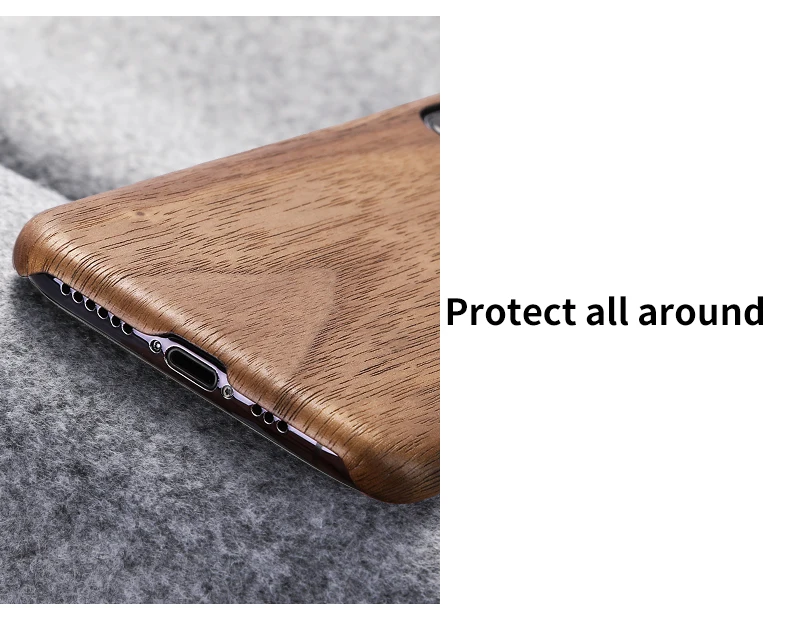 SanCore Original Real Wood Rosewood Cover Phone Shell for iPhone 11 Pro Max Natural Luxury Wooden Pattern Walnut Protective Case