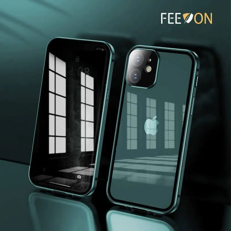 Feeon®Противоскользящий двухсторонний чехол с пряжкой для iPhone 11 12 PRO MAX X/XS/XR