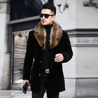 Мужское пальто из смешанной шерсти, пальто с искусственным меховым воротником, мужской зимний Тренч, куртка размера плюс M-5XL, Осень-зима 2020