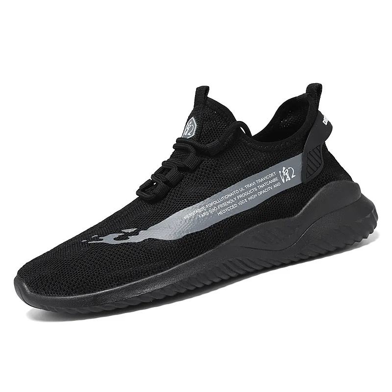 

Korean Solid Color Men Casual Sneakers Fashion Mesh Lace-Up Breathable Sport Shoes Men's Running All-match Non-slip Males Shoes