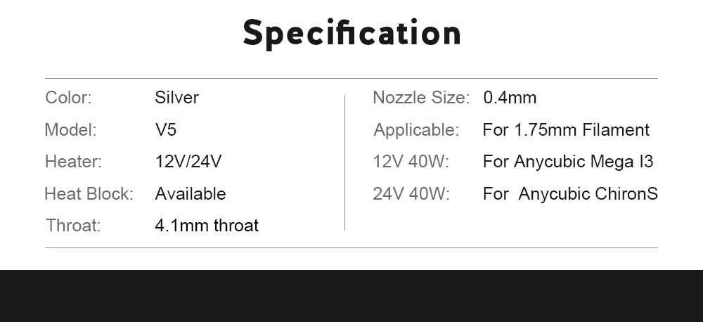 Обновление Запчасти I3 Мега Hotend V5 J-head подключения печатающей головки 12V 24V 1,75 мм экструдера для I3 Мега мега-S Chiron 3D-принтеры Запчасти