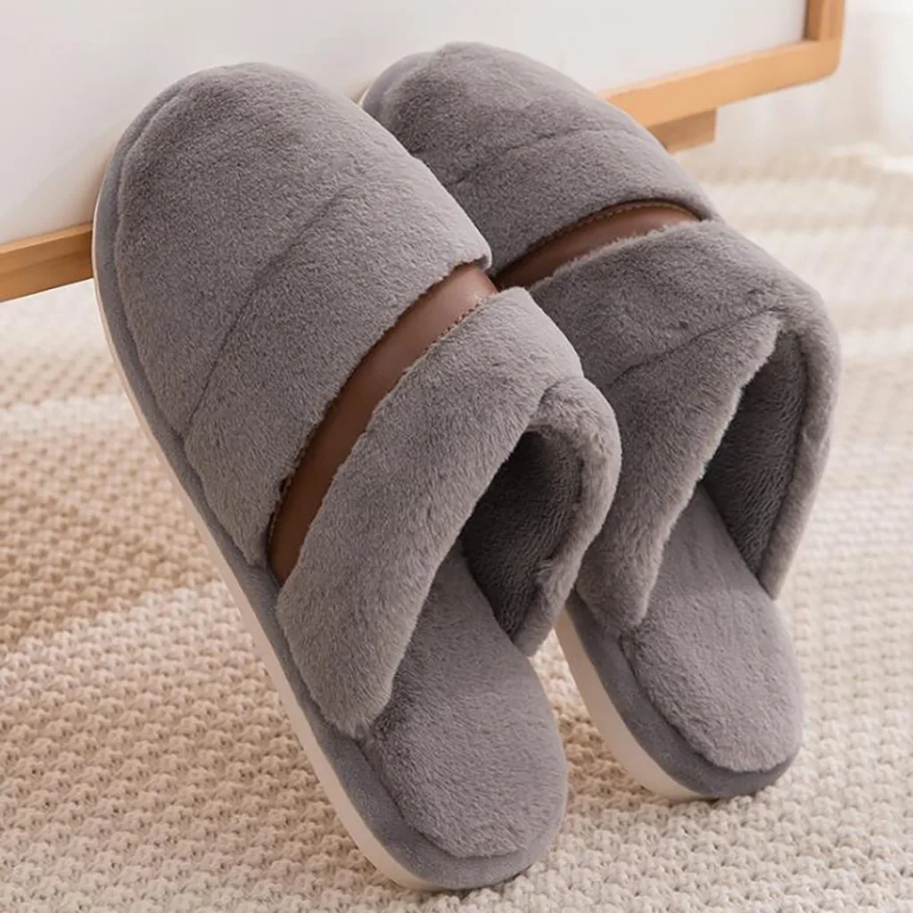 Зимние пушистые тапочки коллекция 2019 года Мужская Осенняя домашняя обувь на