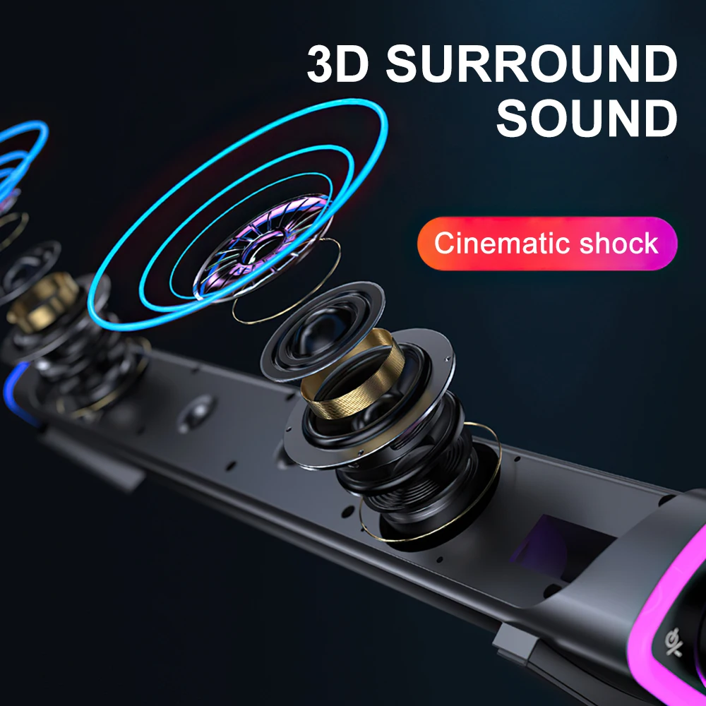 3D объемный Саундбар Bluetooth 5 0 колонка проводные компьютерные колонки s стерео