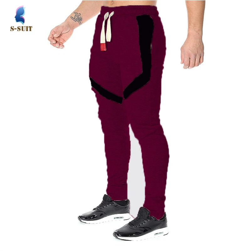 

2021 Winter New Color Matching Plus Velvet Warm Feet Pants Men's Sweatpants Fitness Casual Pants Men's