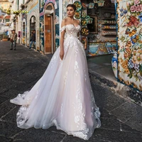 loverxu sexy backless boat neck lace a line wedding dress 2021 luxury appliques off the shoulder court train vintage bridal gown