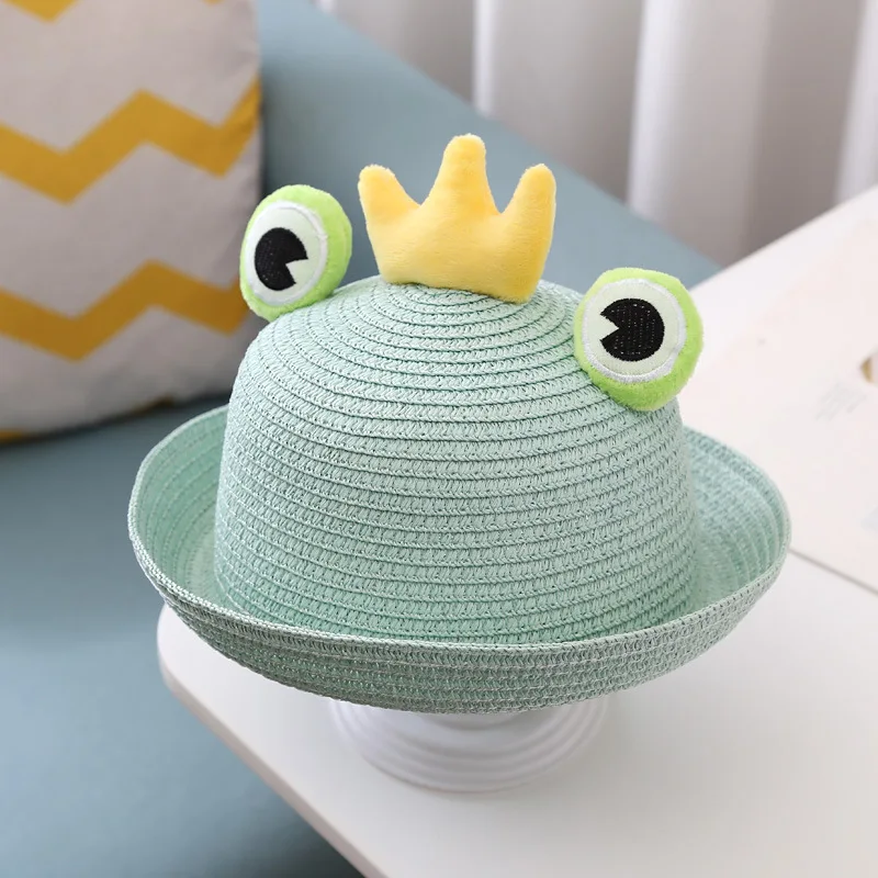 

Animal Cartoon Bucket Hat for Children Baby Girl Boy Child Frog Hat Summer Straw Hats Caps for Children Photography Props 2-5Yer